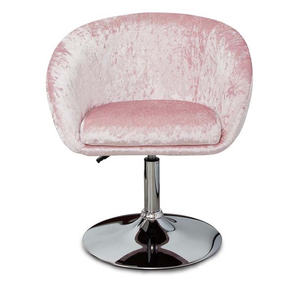 Impressions Vanity Chair Valerie with Three Sixty Degree Seat Swivel, Classy Tufted Design Chair with Adjustable Height and Spacious Seat (Pink)