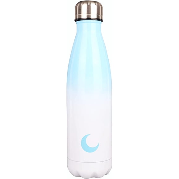 Botella de agua de acero inoxidable de 17 oz - Botella de agua deportiva reutilizable a prueba de fugas para la escuela al aire libre - Aislada, mantiene 24 horas de frío, 12 horas de calor Brando Moon Botella de agua de acero inoxidable
