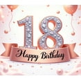 thumbnail image 4 of Decorative Design Happy Birthday Banner Floral Theme Pink Ribbon Celebration for Indoor Decoration Birthday Party Teen Celebration, 4 of 7