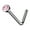 Pink, variant on Solid Grade 23 Titanium Press Fit Cubic Zirconia Micro Ball Top L Bend Stud Nose Ring