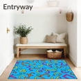thumbnail image 3 of ODIKA 6'x9' Machine Washable Non-Slip Area Rug, Whimsical Alphabet Maze Featuring Playful Letter Trails High Traffic Rug, Blue, 697297, 3 of 7