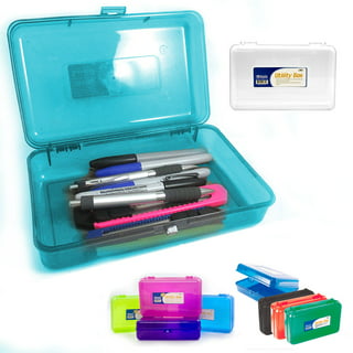 Oalirro Pencil Box, Assorted Colors, Plastic Crayon Box, Clear