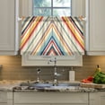 thumbnail image 2 of Yayeee Kitchen Curtains Tier Pair Light Filtering 27"x36" Rod Pocket Short Cafe Window Panel, Striped Pattern, 2 of 7