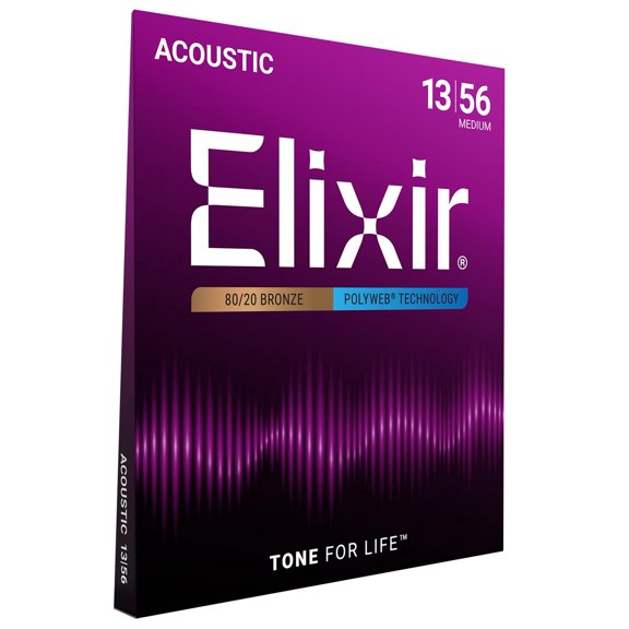Cuerdas para guitarra acústica Elixir 80/20 Bronze con revestimiento POLYWEB