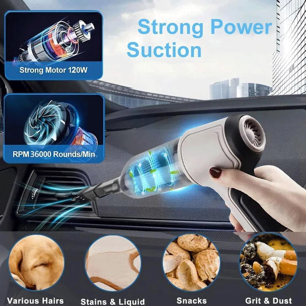 Car Vacuum, Rechargeable Cordless Vacuum for Car, Wireless Handheld Car Vacuum Cleaner Strong Suction (V3)
