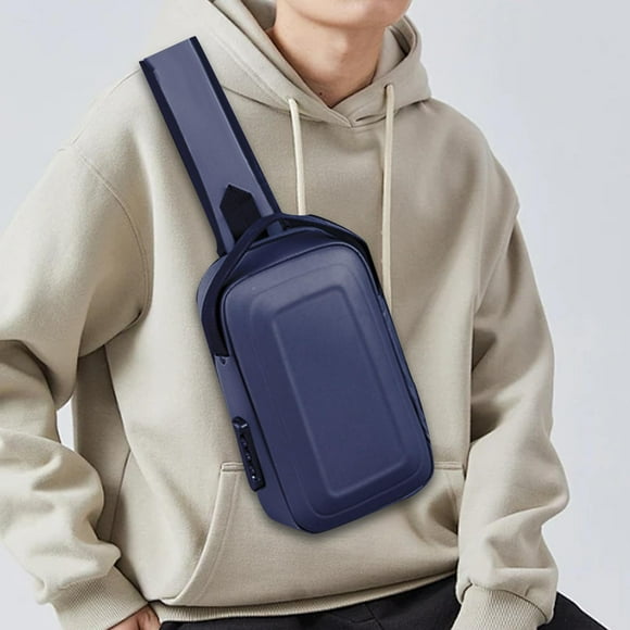 Bolso de mano para hombre, bolso de pecho, bolso de mano, bolso de hombro deportivo para montar a caballo, viajes, compras Azul
