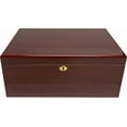 thumbnail image 4 of Tuscany Desktop Humidor, Up to 100 Cigars, Lined with Spanish Cedar, Glass Hygrometer with Brass Ring, 1 Large Rectangle Humidifier, Lock and Key with Tassel, 4 of 14