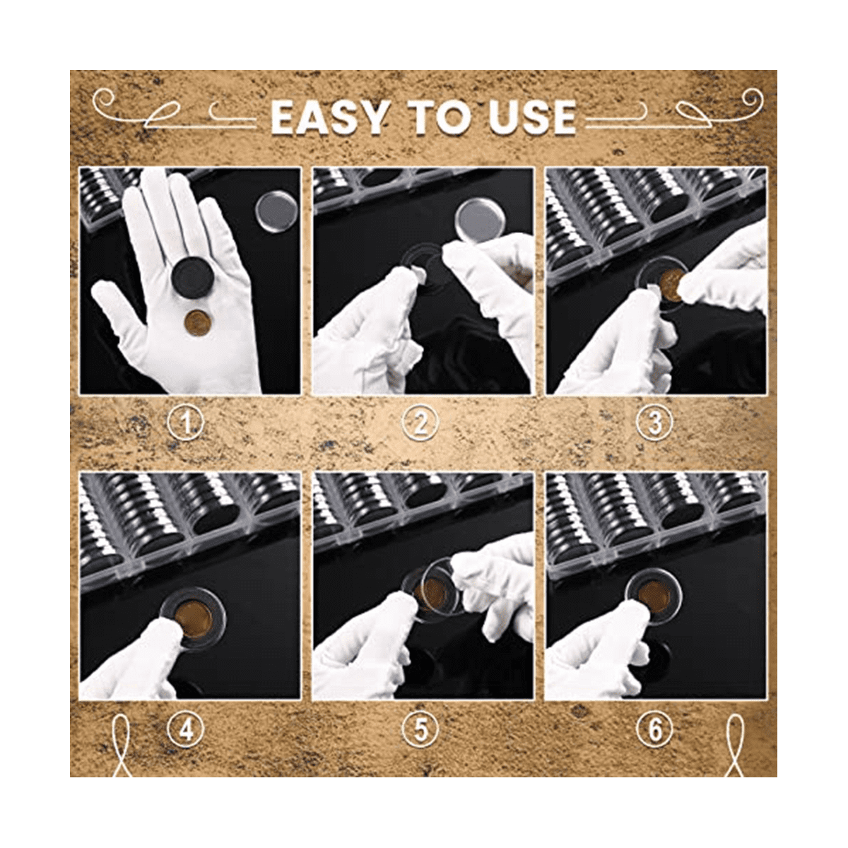 300 Pcs 30 mm Coin Capsules with Black Protect Gasket Foam 5 Sizes (17/19/21.5/25/27/30mm) Coin Holder Case
