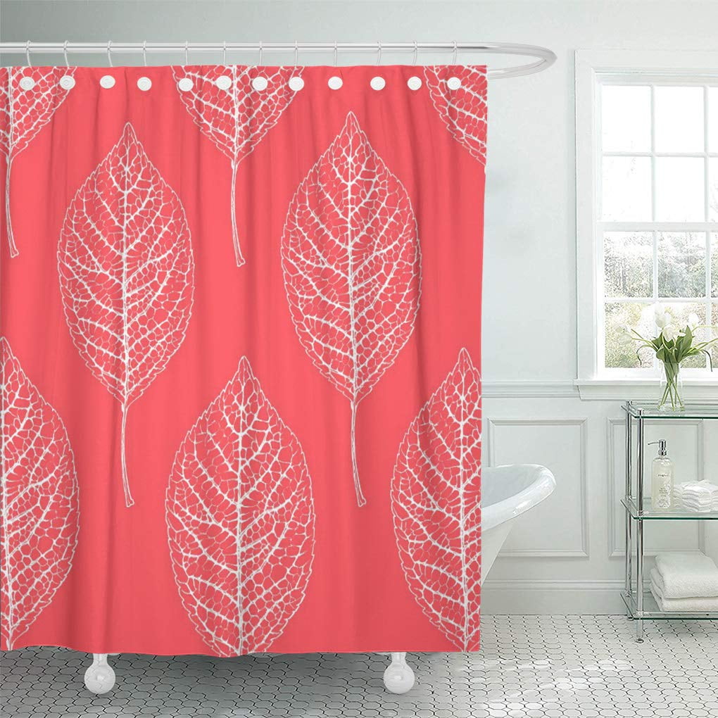 coral pink shower curtain