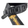 thumbnail image 3 of Walker & Williams CVG-24 Black & Gold Guitar Strap Hand Tooled Skull Design, 3 of 7