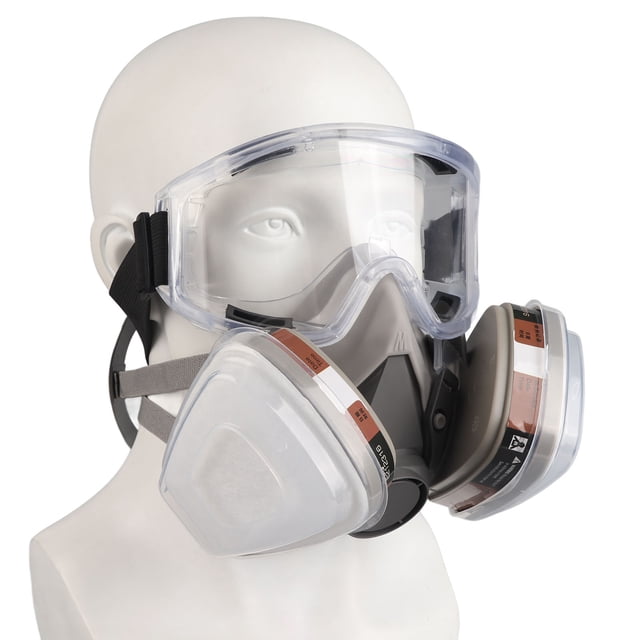 Cubierta facial de Gas, protector de goma reutilizable, protector de pintura de media cara para polvo, soldadura química, pulido, carpintería