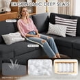 thumbnail image 5 of YODOLLA 85.5" Sectional Sofa with Armrest Storage, Right Facing Convertible Couch for Living Room, Black, 5 of 8