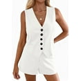thumbnail image 4 of PRETTYGARDEN 2 Piece Sets for Women Spring Fashion Button Vest Tops High Waist Shorts Summer Business Casual Outfits, 4 of 9