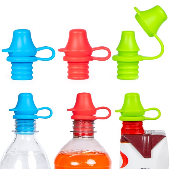Tapón para botellas Kiddikap Original, 100% silicona, con caño superior para sorber
