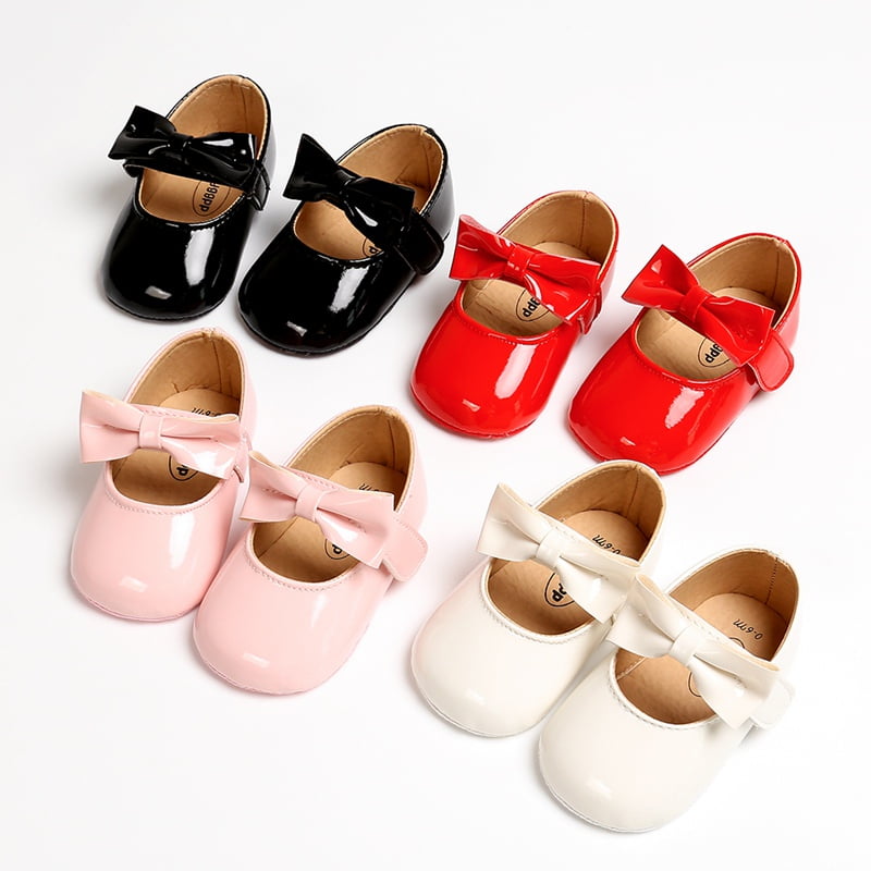 Maxcozy Infant Toddler Baby Girl's Soft Sole Anti-Slip Casual Shoes PU Leather Bowknot Princess Shoes