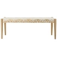 thumbnail image 5 of SAFAVIEH Bandelier Cowhide Leather Weave Tufted Bench, Natural/Off-White, 5 of 9