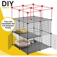 thumbnail image 3 of 3-Tier  Cage Indoor Enclosure  Playpen Detachable Metal Wire Kennel Large Exercise Place for 1-2 Cats Black, 3 of 7