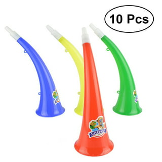 FUN FAN LINE - Pack x3 Plastic Vuvuzela Stadium/Non-Toxic Football Horn.  Accessory for Football and Sports Parties. Very Loud Air Horn for  Animation.