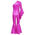 thumbnail image 4 of Kaerm Combinaison de Danse Jazz pour Filles une Épaule Manches Robe de Bal Rose Vif 8, 4 of 7