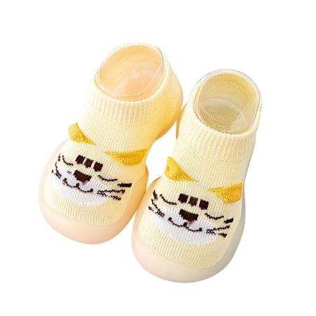 

TAIAOJING Boys Girls Animal Cartoon Socks Shoes Toddler Fleece WarmThe Floor Socks Non Slip Prewalker Shoes For 6-12 Months