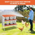 thumbnail image 2 of Yeshouse Nido para gallinas de 6, 8 y 10 agujeros, de acero galvanizado inoxidable, para gallinas, fácil de recoger y limpiar, 2 of 7