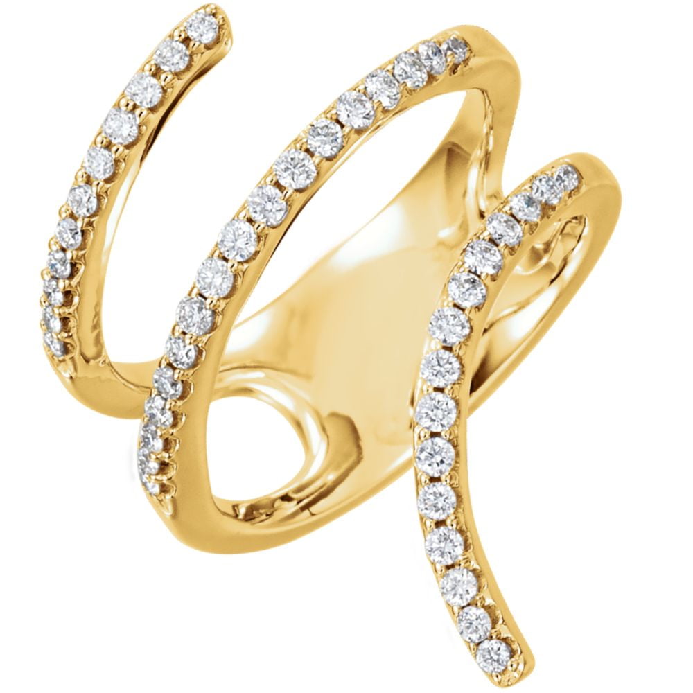Diamond2Deal 14K Yellow Gold Women 1/2 Cttw Diamond Spiral Wrap