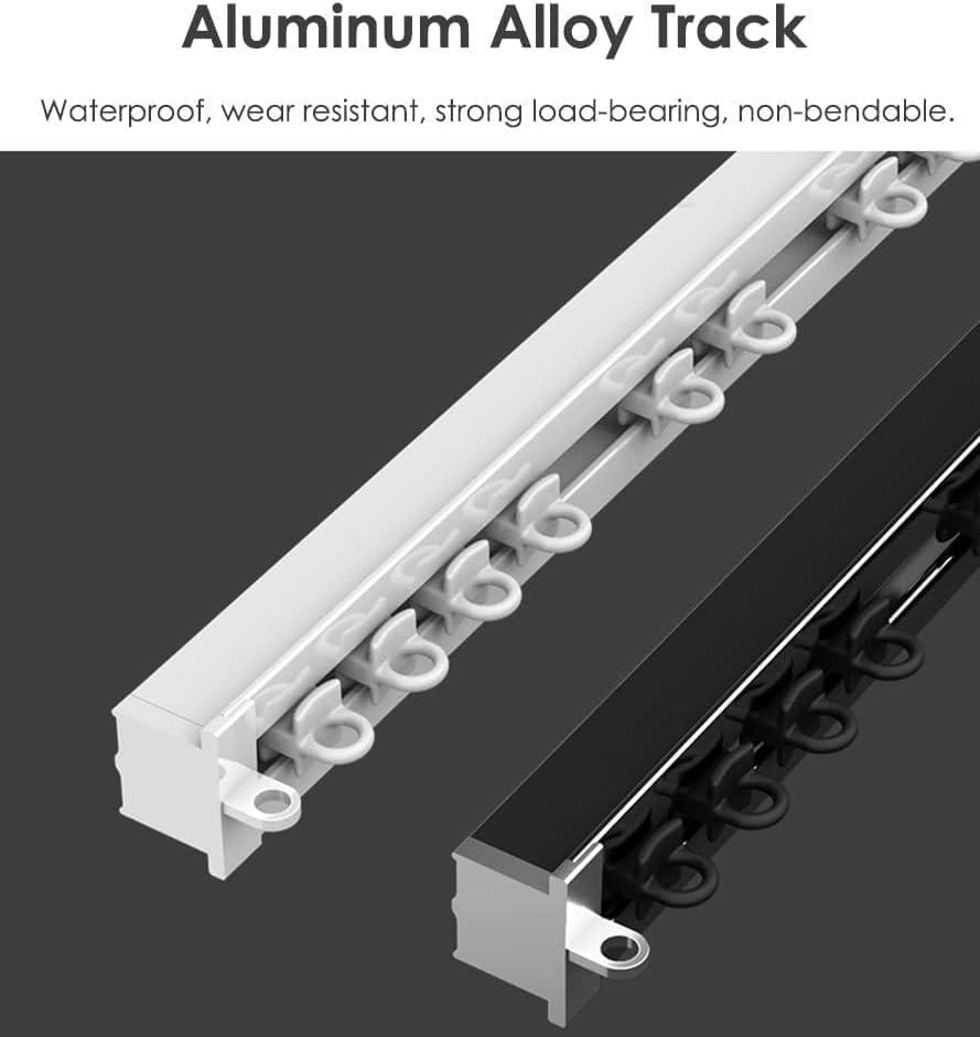 GXCZ Embedded Invisible Curtain Track Room Divider Curtain Rods, Aluminium Ceiling Curtain Rail(White,8m/26.2ft)
