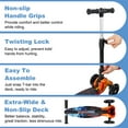 thumbnail image 4 of Luniquz Kick Scooter for Kids, Foldable Toddlers Scooter w/ LED 3 Wheels Lights, Anti-Slip Wide Deck, 3 Adjustable Height, Great Toy for Outdoor Fun, Gifts for Boys Girls Ages 3-12, 5.73lb Blue, 4 of 9