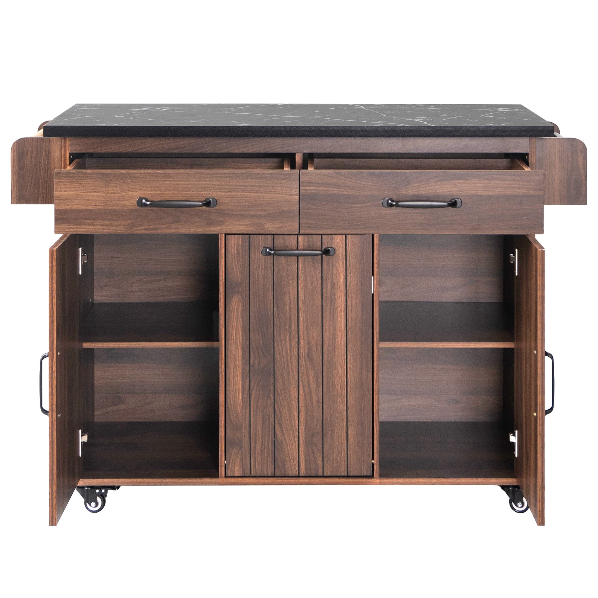 MAYEERTY Kitchen Island Trash Storage Drop Leaf Extra Counter Space Kitchen