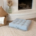 thumbnail image 3 of Sorra Home  Solid Square Tufted Floor Pillow with Handle Silver, 3 of 5