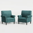 thumbnail image 6 of YOUDENOVA Modern Accent Armchair set of 2, with tufted buttons & riveted trim,for living room,bedroom,office,Gem Green, 6 of 7