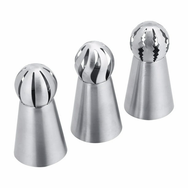 Advancent Paquete de 3 boquillas para glaseado, adorno decorativo para fiestas, boquilla de decoración de acero inoxidable, punta para manga pastelera, Herramientas y accesorios para hornear Advancent JJ20744-00B