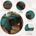 thumbnail image 5 of Vintage Teal Stripe Table Cloth Waterproof Tablecloths, Farmhouse Shabby Turquoise Tablecloth Dining Table Cover for Kitchen Party Tabletop Outdoor, Rectangle Tablecloth 60x84 Inch, 5 of 9