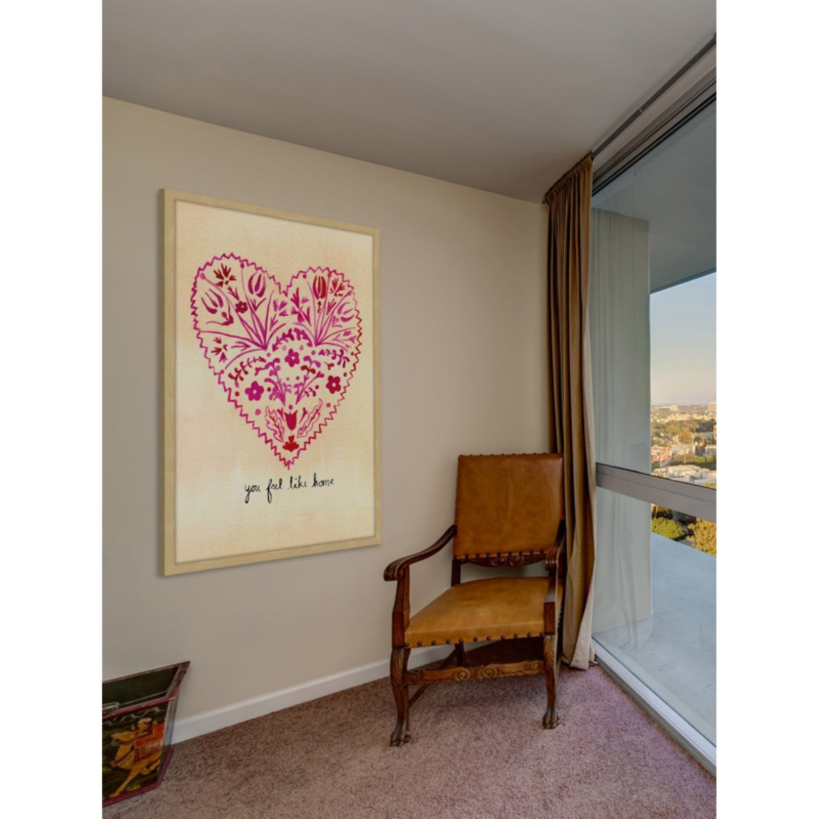 Marmont Hill "Folk Art Valentines" by Christine Lindstrom Framed Painting Print