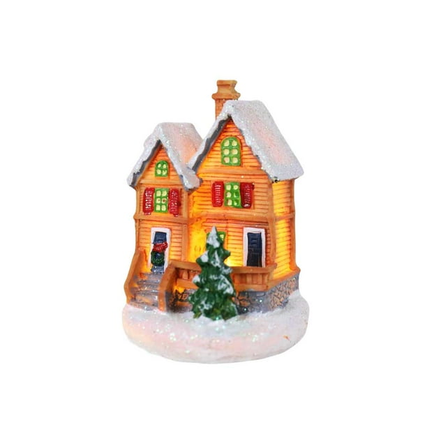 Bewildely Iluminación de Navidad pequeña casa paisaje ventana luminosa ornamento Multicolor artesanía niños regalo escritorio decoración hogar Kits de decoración para fiestas Tipo 2 Bewildely HA068056-02