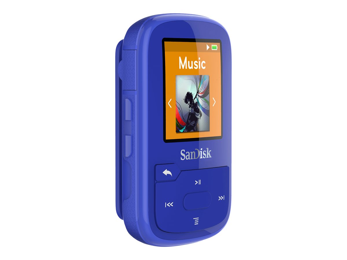 SanDisk 16GB Clip Sport Plus MP3 Player, Blue, New Condition - SDMX28-016G-G46B