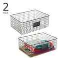 thumbnail image 2 of mDesign Wide Steel Kitchen Organizer Basket - Label Slot, 2 Pack, Matte Black, 2 of 9