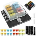 thumbnail image 1 of 8 Way Fuse Box Holder Block 32V 100A Blade Fuse Block with Indicator and Cover Waterproof Circuit Fuse Box Dust-Proof Car Marine Fuse Panel for Car Marine RV, 1 of 11