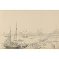 thumbnail image 2 of Sir Charles D'Oyly 18x13 Black Ornate Wood Framed Double Matted Museum Art Print Titled - View from Daniele's Hotel on the Riva Degli Schiavoni (1840), 2 of 5