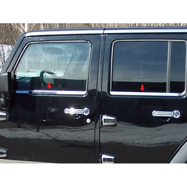 Stainless Steel Window Sill Trim 4Pc Fits Jeep Wrangler JK WS47085 QAA -  