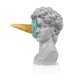 thumbnail image 1 of Estatua de resina de cabeza de David de helado de 6,3 pulgadas para sala de estar, oficina, estantería, mesa de café Estatuas decorativas (azul), 1 of 5