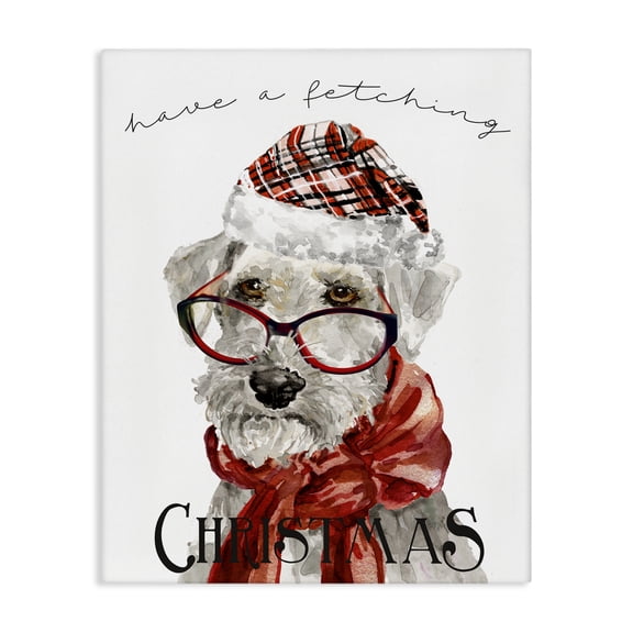 Stupell Industries Eclectic Have a Fetching Christmas Dog Canvas Art, 24 x 30, by Livi Finn