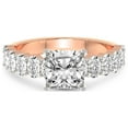 thumbnail image 3 of 1 Carat IGI Certified Cushion Shape Lab Grown Diamond Engagement Ring | 14K Rose Gold |Danica Side Oval Diamond Eternity Diamond Ring | FG-VS1-VS2 Quality Friendly Diamonds, 3 of 4