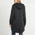 thumbnail image 4 of Stralyhd Women's Zip Up Relaxed Fit Hoodies Oversized Long Tunic Sweatshirts Casual Long Sleeve 2026 Fall Hoodie Jacket Coat Dark Gray S, 4 of 6