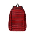 thumbnail image 2 of Rocae Red Black Houndstooth for Durable Canvas Backpack Leisure Large Bag Travel Rucksack Multi-function Backpack Medium, 2 of 8