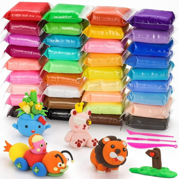 Air Dry Clay kit, 36 Colors Modeling Clay Ultra Light Magic Clay with Tools, Safe and Non-Toxic Modeling Clay, Ideal Gift for Kids (36 Colors+ Tools,50g)