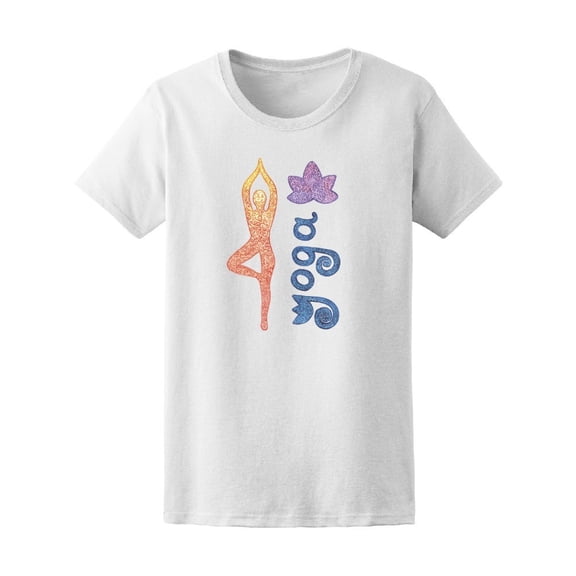 Watercolor Yoga Designs Tee Women's -Image by Shutterstock