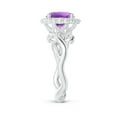 thumbnail image 3 of ANGARA Natural 1.7 Ct. Amethyst with Diamond Halo Ring in 14K White Gold for Women (Ring Size: 8.5), 3 of 9