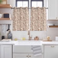 thumbnail image 2 of Brown Flowers Kitchen Curtains Short 45 Inch Length, Vintage Farmhouse Floral Leaves Vines Grommet Top Bedroom Living Room Curtains, Light Filtering Cafe Curtain Drapes 2 Panels Set 84''x45'', 2 of 9
