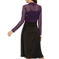 thumbnail image 3 of INSPIRE CHIC Women's Satin Shrugs for Evening Dress Open Front Mesh Cardigan Elegant Wedding Bolero S Dark Purple, 3 of 6